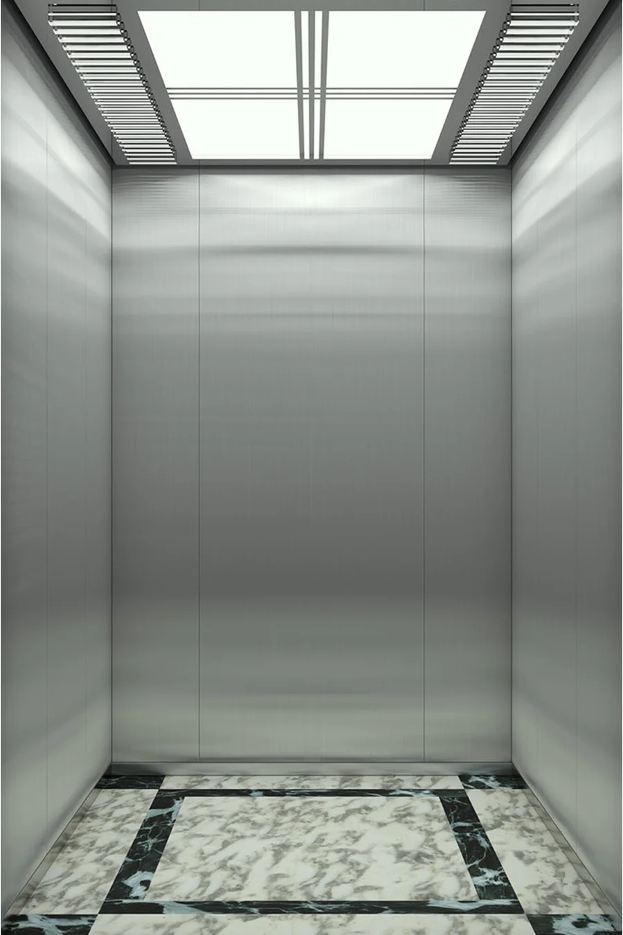 مقصورة مصعد FJC-072 بتشطيب ستانلس ستيل شعري
